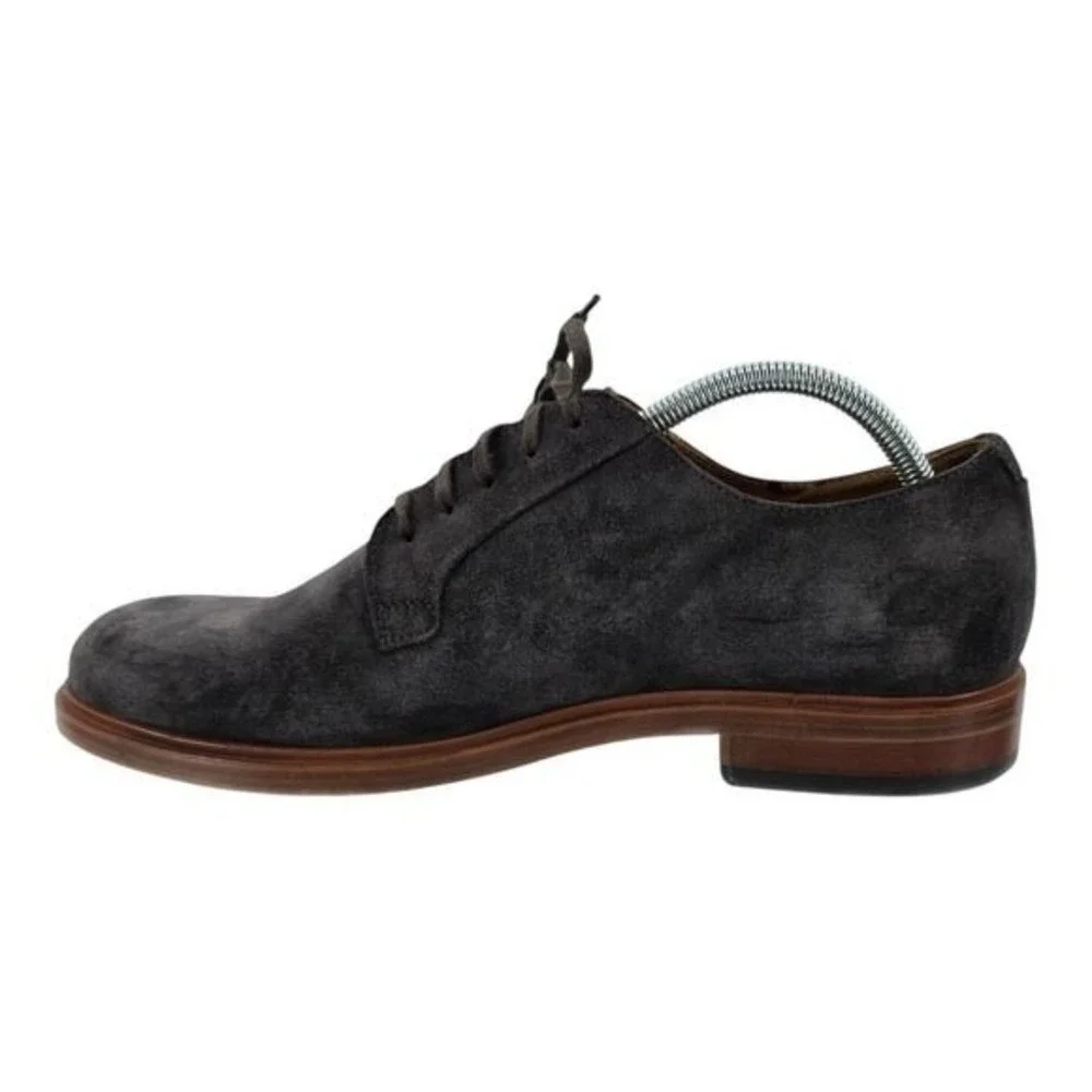 Vince Mens 10.5 Boerum Suede Graphite Grey Almond Toe Tie Dress Shoes